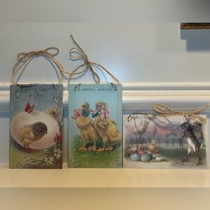 Vintage Inspired Easter Postcard Ornaments/Wall Hangings